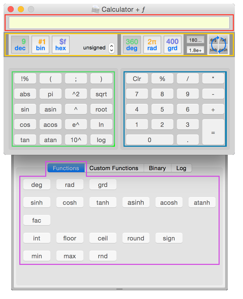 Calculator + ƒ - Functions